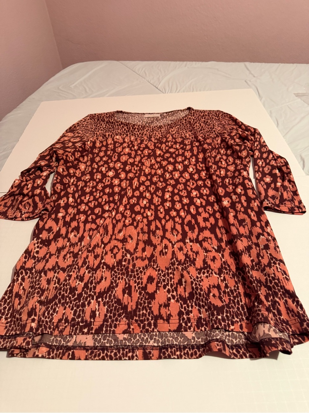 Belle by Kim Gravel Rust and Brown Animal Print Tunic